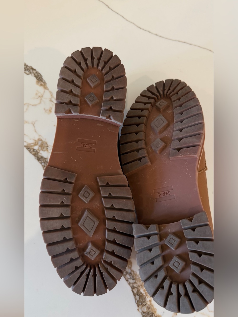 Toms Brown Leather Lug Sole Penny Loafers - Picture 4 of 4